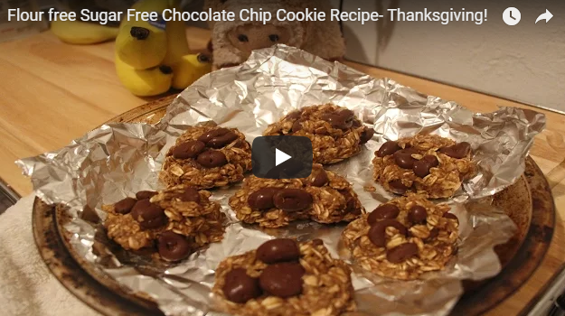 Flour free Sugar Free Chocolate Chip cookies- Happy Thanksgiving